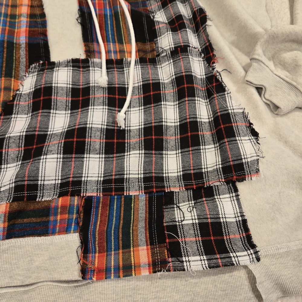 Gray And Multicolor Patchwork Hooded Sweatshirt - image 7